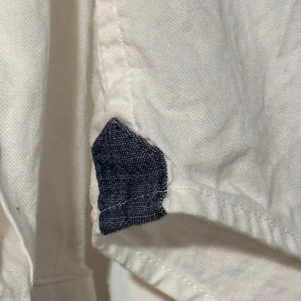 Banana Republic Mens Large White Cotton Untucked Button Down Shirt